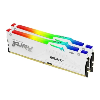 Kingston FURY Beast RGB 32 Gt (2 x 16 Gt) DDR5 6000 MHz, CL30 -muisti, valkoinen (EXPO)