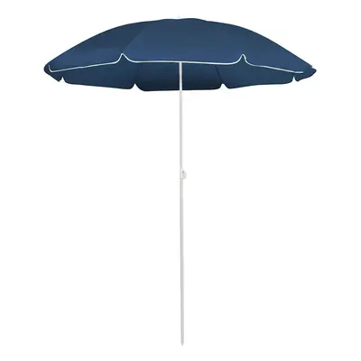 vidaXL Puutarha-aurinkovarjo terästolpalla sininen 180 cm