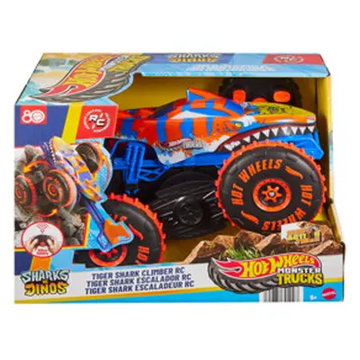 Hot Wheels Monster Trucks Tiger Shark Climber RC-ajoneuvo, akkukäyttöinen leluauto kaukosäätimellä varustettuna
