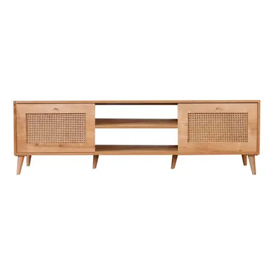 Norda Design Moderni tammainen TV-taso, 180 cm | 100 % melamiinipäällysteinen lastulevy ja hornbeam-puujalat | Skandinaavinen mu