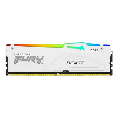 Kingston Technology FURY Beast 16 Gt 6000 MT/s DDR5 CL36 DIMM , valkoinen, RGB, EXPO, 16 GB, 1 x 16 GB, DDR5, 288-pin DIMM, Valk