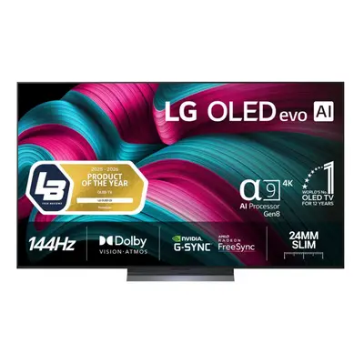 LG OLED evo AI OLED65C54LA, 165,1 cm (65), 3840 x 2160 pikseliä, OLED evo, Älytelevisio, Wi-Fi, musta