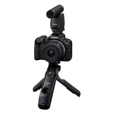 Peilitön Canon EOS R50 -kamera, sisällöntuottajan varusteet, musta
