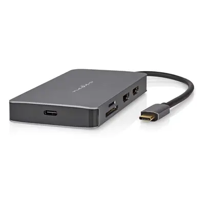 Nedis USB N Moniporttisovitin | 7-in-1 | USB 3.2 Gen 1 | USB-C™ Uros | Micro SD / RJ45 Naaras / SD / USB-C™ Naaras / 2x HDMI™ / 