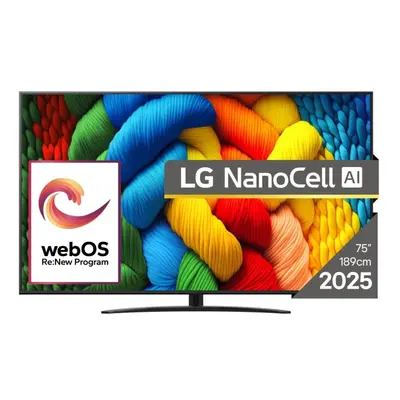 LG 75NANO81A3A 75" 4K NanoCell webOS TV, 60 Hz, HDR10 Pro