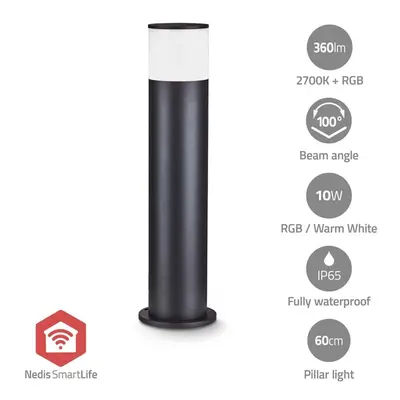 Nedis ZBLOP10RGBW, Lattiavalaistus ulkotiloihin, musta, Alumiini, IP65, Julkisivu, Puutarha, Lattia-asennus