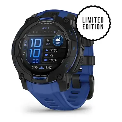 Garmin Instinct 3 45mm AMOLED -urheilukello, musta Bolt Blue