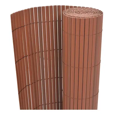 vidaXL Kaksipuolinen puutarha-aita PVC 90x300 cm ruskea