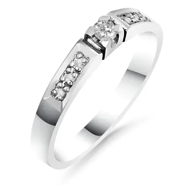 Silván,Timanttisormus 0,09ct, 14K valkokultaa, Ariel-mallisto